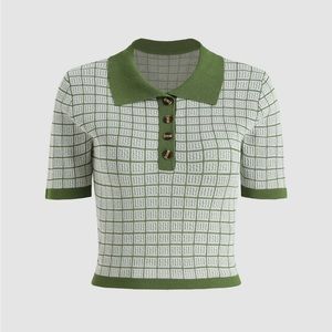 (SOLD) Check Pattern Polo Top